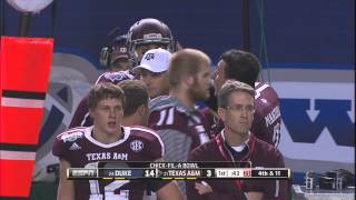 Johnny Manziel Tries To Calm Mike Evans On Texas AampM Sideline [upl. by Najtsirk]