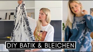 DIY Batik Shirts  3 Techniken Kleidung bleichen und färben  Bleach Tie Dye [upl. by Chenee]