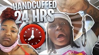 HANDCUFFED 24 HOURS 🔒😱  WE CRASHED THE STORE [upl. by Lledyl410]