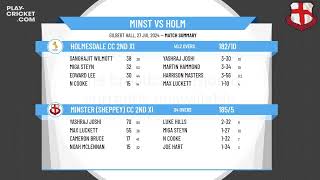 Minster Sheppey CC 2nd XI v Holmesdale CC 2nd XI [upl. by Nnaeel]