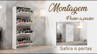 Sapateria Safira 4 portas  Montagem completa  Tonielque Moveis [upl. by Behah]