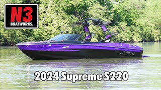 2024 Supreme S220  BlackPurple Metallic  On Water  N3 Boatworks [upl. by Sibyl]