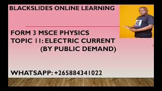 MSCE FORM 3 PHYSICS TOPIC 11 ELECTRIC CURRENT LESSON 1 [upl. by Katuscha199]