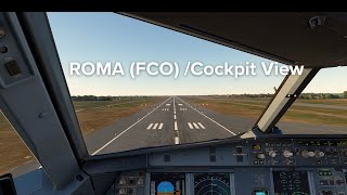 ROME FCO  Cockpit view of an Airbus A320 approach and landing runway 16L ✈️ flightsimulator2020 [upl. by Zebulen634]