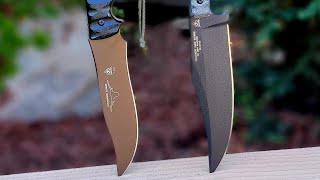 2 blades one 4x4 which will chop better TOPS KNIVES LONGHORN BOWIE or TOPS PRATHER WAR BOWIE 🤔 [upl. by Dnilasor]