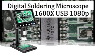 Digital USB Microscope for Soldering – 43 Digital Microscope 1600X USB 1080 WindowsMac OS [upl. by Eirehc]