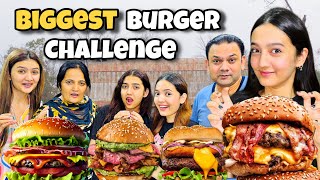 Eating Biggest Burger Challenge 😱 Winner ko Milla dream Gift 😍 Rabia Faisal  Sistrology [upl. by Yhtuv]