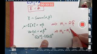 Prob amp Stats Lec 20A Method of Moments Estimation for Geometric Poisson and Gamma Distributions [upl. by Acinonrev]