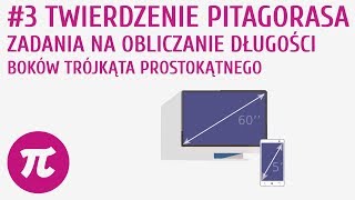 Twierdzenie Pitagorasa  zadania na obliczanie długości boków trójkąta prostokątnego 3  Twierdzeni [upl. by Pazit494]