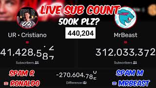 🔴Live Sub Count of UR Cristiano Ronaldo vs MrBeast Ronaldos New Channel [upl. by Oigimer]