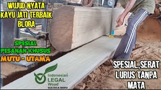 Wujud Kayu Jati Mahal Terbaik mutu utama serat lurus muluss Tanpa matakayu jati perhutani Blora [upl. by Ordnas6]