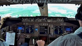 KLM Martinair 747400  Landing Bangkok BKK Cockpit View [upl. by Ailes504]