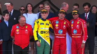 F1 Monaco GP 2024  Podium Anthems and Champagne Celebration [upl. by Rimidalb]