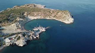 Rhodos Kolymbia Tsambika beach dron 4K sky walking tour  best beach in Rhodos [upl. by Idalla]