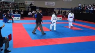 England vs Uzbekistan Female Kumite  2014 World Karate Championships  WORLD KARATE FEDERATION [upl. by Romina]