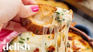 Cheesy Bacon Spinach Dip  Delish [upl. by Ahseele]