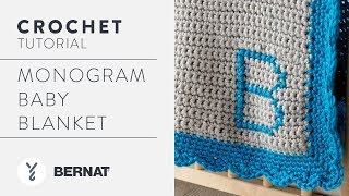 Crochet a Blanket Monogram Baby Blanket [upl. by Dragone]