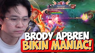 BRODY APBREN  PAKE SKIN INI LANGSUNG MANIAC  Mobile Legends [upl. by Neyr]