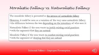 Moralistic Fallacy vs Naturalistic Fallacy [upl. by Barra]