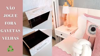 O QUE FAZER COM GAVETAS VELHAS  IDEIA LINDA E FÁCIL QUE EU FIZ PARA DECORAR E ORGANIZAR [upl. by Bree223]