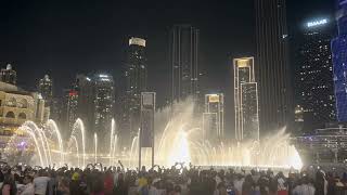 Dubai Fountain Show From Five Guys  Con Te Partiró Pavarotti [upl. by Heeley]