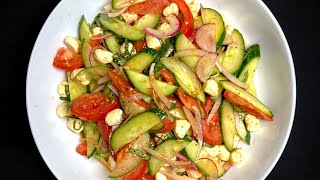 Cucumber Tomato Salad w Mozzarella Pearls [upl. by Errecart393]