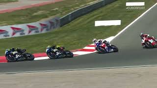 2024 Bennetts British Superbike Championship RD1 Circuito de Navarra Race 1 highlights [upl. by Nyrhtac]