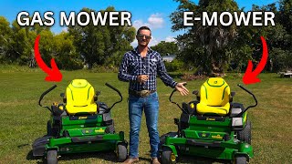 Electric Vs Gas Lawn Mower  John Deere Z370R Comparison [upl. by Nicki]