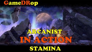 ESO Stamina Arcanist build IN ACTION 👉DPS meter ON 🏰 MAW OF LORKHAJ HM Vet Speed Run 😈 No Commentary [upl. by Hwang]