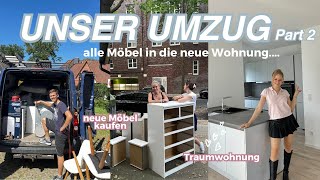 UMZUGSTAG 2 alle Möbel umziehen 😮‍💨 Möbel kaufen erste Sachen auspacken neue Wohnung in Hamburg [upl. by Volnay913]