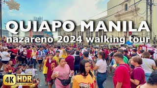 Manila  Quiapo Fiesta Walk Tour  4K HDR  Nazareno 2024 Feast of the Black Nazarene  Philippines [upl. by Heger]