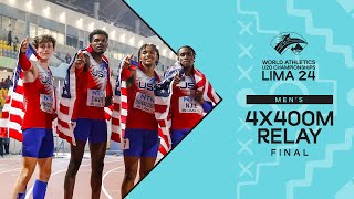 USA 🇺🇸 dominate 4x400m relay final  World Athletics U20 Championships Lima 2024 [upl. by Claiborn]