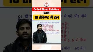 Coded Blood Relation Reasoning को कैसे Solve करें  Blood Relation Reasoning Tricksreasoningtricks [upl. by Alya109]