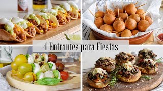 4 Deliciosas Recetas de ENTRANTES para impresionar en tus Fiestas  DarixLAB [upl. by Lienaj]