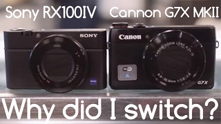 Canon G7X Mark II vs Sony RX100IV [upl. by Ynaitirb]