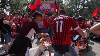 Scudetto tifoseria Milan arrivo dei tifosi [upl. by Chap]