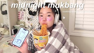 MIDNIGHT MUKBANG ep1 Cooking Korean convenience store food at 1am [upl. by Halette311]