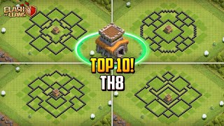 BEST Town Hall 8 TH8 HybridFarming Base Layout  Copy Link 2023  Clash of Clans [upl. by Otilrac]