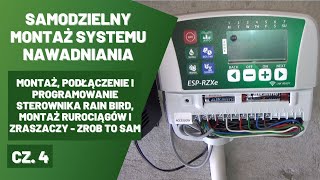 Montaż nawadniania trawnika cz4  montaż i programowanie sterownika Rain Bird ESPRZXe i zraszaczy [upl. by Oz]