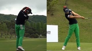 Slow HD YANG SooJin Dual View Driver Golf Swing 2013 1KLPGA Tour [upl. by Uhayile]