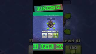 FIRECRACKERSLEVEL MAXclash of clansshortsvideo coc short video [upl. by Howlan25]