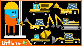 Learning Construction Vehicles for Kids  Construction Excavators  Bulldozers  Dump Trucks [upl. by Neersin]