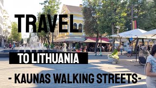 Travel to Lithuania  Kaunas  4K  A Mickevičiaus walking street  2022 [upl. by Wendell]