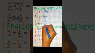 Cómo resolver Fracciones homogéneas y heterogéneassuma resta división y multiplicación🤗 [upl. by Idna]