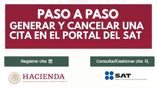 Como Generar y Cancelar Cita en el Portal del SAT [upl. by Aliuqehs120]