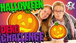 Halloween DEKO DIY CHALLENGE mit Eva amp Kathi  Wer bastelt Halloweendeko in 10 Minuten Inspiration [upl. by Nwahsor]