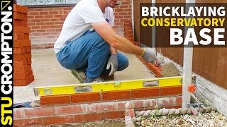 How to lay bricks conservatory base bricklaying tutorial [upl. by Zednanref]