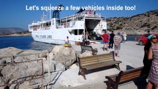 Ferry Scopelitis docks at the Port of Mersini in Schinousa Jewel of the Cyclades [upl. by Minta]