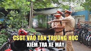 CSGT TPHCM vào tận trường học kiểm tra xe máy của học sinh [upl. by Ydniw]