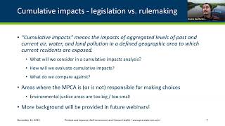 Cumulative impacts process update November 2023 [upl. by Eatnohs]